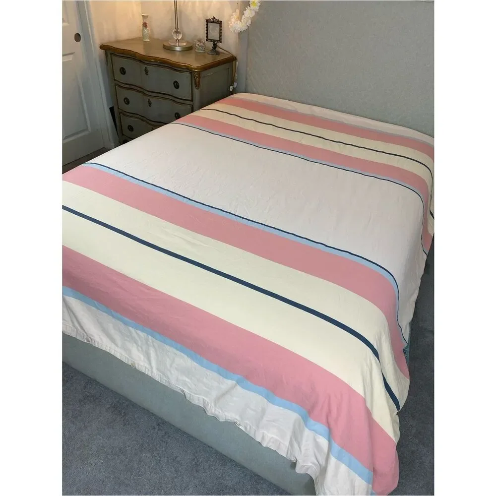 Calvin Klein Pink, Light Blue & Cream Striped Duvet Cover Surfs up